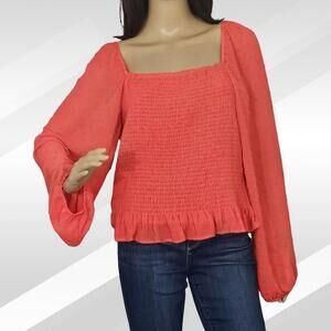 2/$30 NWOT Lush Cayenne Long Sleeve Blouse Size XXL | Bold & Flowy Statement Top